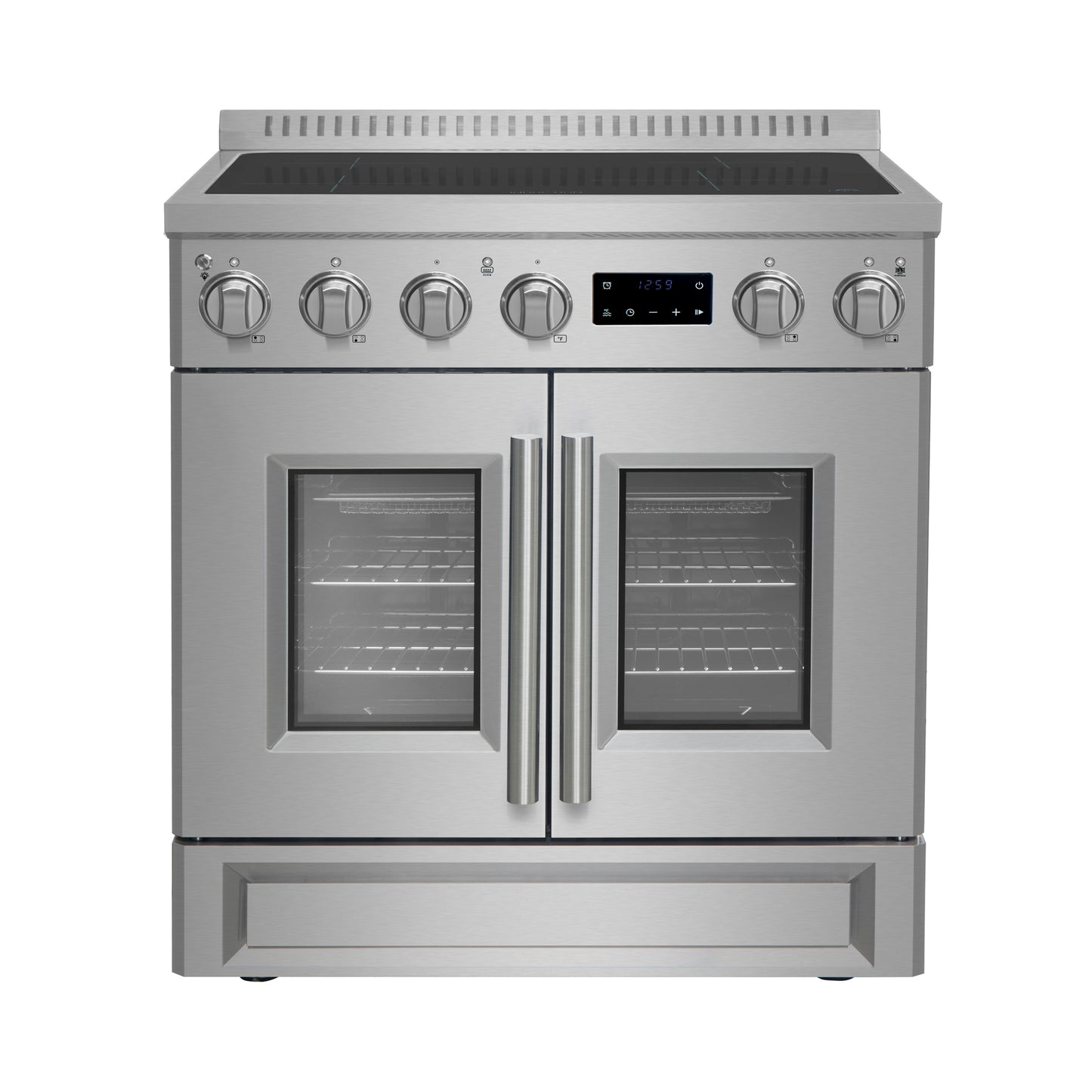 Forno Torino 30 Inch French Door Induction Range with Air Fryer and True Convection Oven