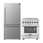 FORNO 2-Piece SS Kitchen Bundle - 30" Electric Range and 31" Bottom Freezer Refrigerator