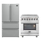 FORNO 2-Piece SS Kitchen Bundle - 30" Electric Range and 36" Bottom Freezer Refrigerator