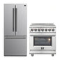 FORNO 2-Piece SS Kitchen Bundle - 30" Electric Range and 31" Bottom Freezer Refrigerator