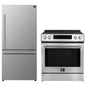 FORNO 2-Piece SS Kitchen Bundle - 30" Induction Range and 31" Bottom Freezer Refrigerator