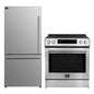FORNO 2-Piece SS Kitchen Bundle - 30" Induction Range and 31" Bottom Freezer Refrigerator