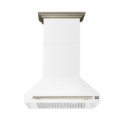 Forno Aria 36 Inch Wall-Mounted Range Hood in White
