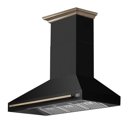 Forno Aria 48 Inch Wall-Mounted Range Hood in Black