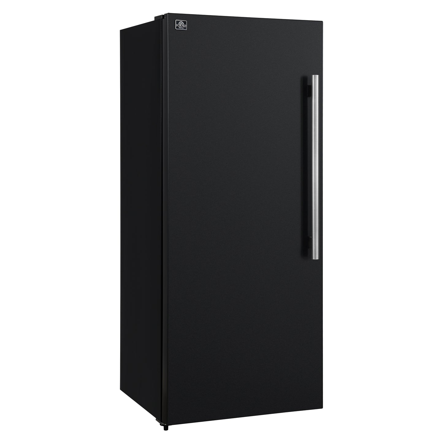 Forno Maderno 28-Inch Convertible Upright Freezer/Refrigerator in Black with Antique Brass Handle, 13.6 cu.ft., Left Swing