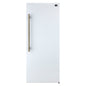 Forno Maderno 28-Inch Convertible Freezer/Refrigerator in White with Antique Brass Handle, 13.6 cu.ft. Right Swing