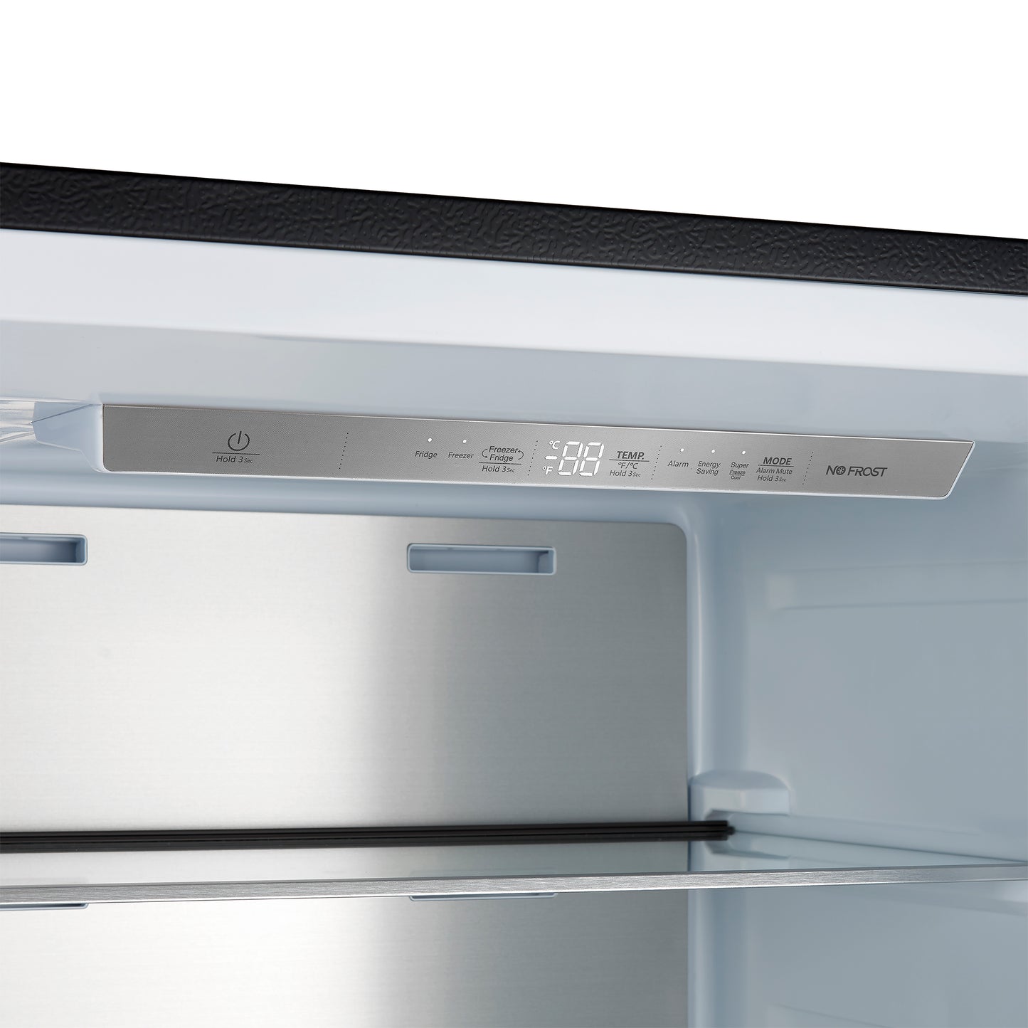 Forno Maderno 28-Inch Convertible Freezer/Refrigerator in Black with Antique Brass Handle, 13.6 cu.ft. Right Swing