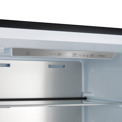 Forno Maderno 28-Inch Convertible Freezer/Refrigerator in Black with Antique Brass Handle, 13.6 cu.ft. Right Swing