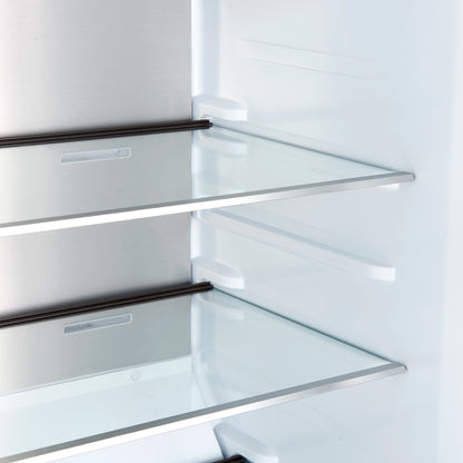 Forno Maderno 28-Inch Built-In Convertible Refrigerator in Black with Antique Brass Handle, 13.6 cu.ft. Right Swing with Decorative Trim - 32-Inch Wide