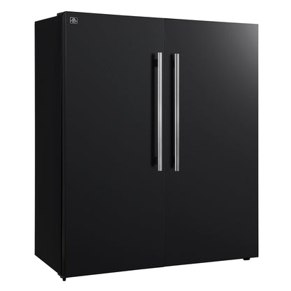 Forno Maderno 2-28-Inch Wide Convertible Refrigerator/Freezer in Black, Decorative Trim, 27.2 cu.ft, 84-Inch High, ENERGY STAR Certified
