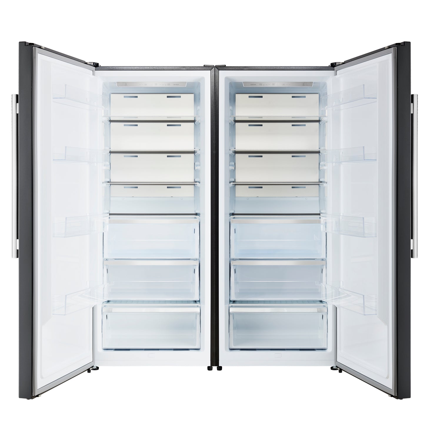 Forno Maderno 2-28-Inch Wide Convertible Refrigerator/Freezer in Black, Decorative Trim, 27.2 cu.ft, 84-Inch High, ENERGY STAR Certified