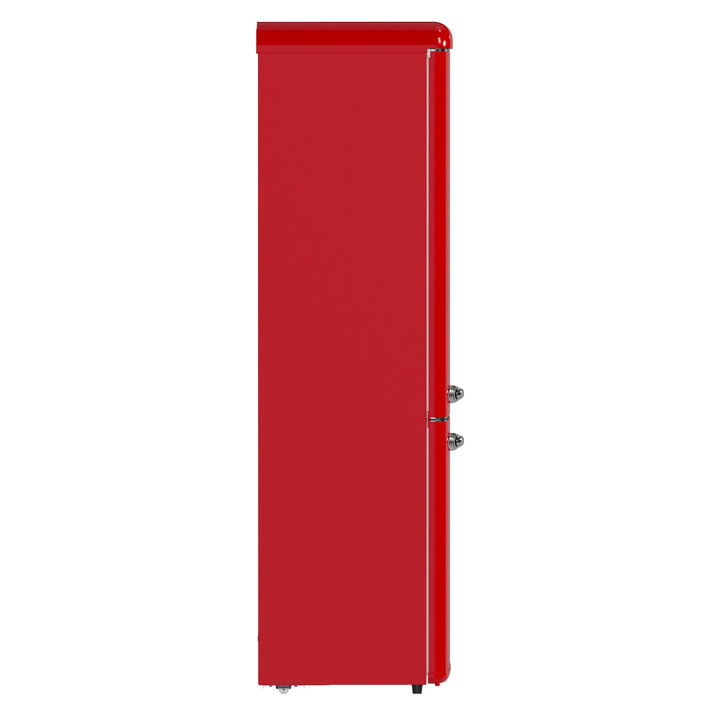 Forno Storico 22-Inch Retro bottom freezer Fridge in Red, 9 cu.ft, silver handle