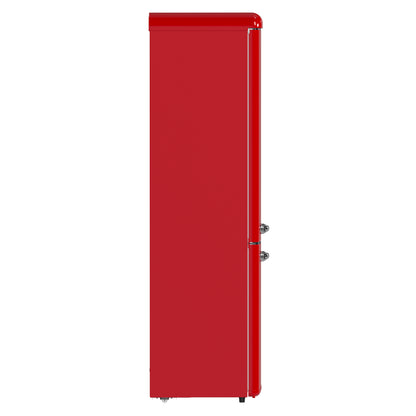 Forno Storico 22-Inch Retro bottom freezer Fridge in Red, 9 cu.ft, silver handle
