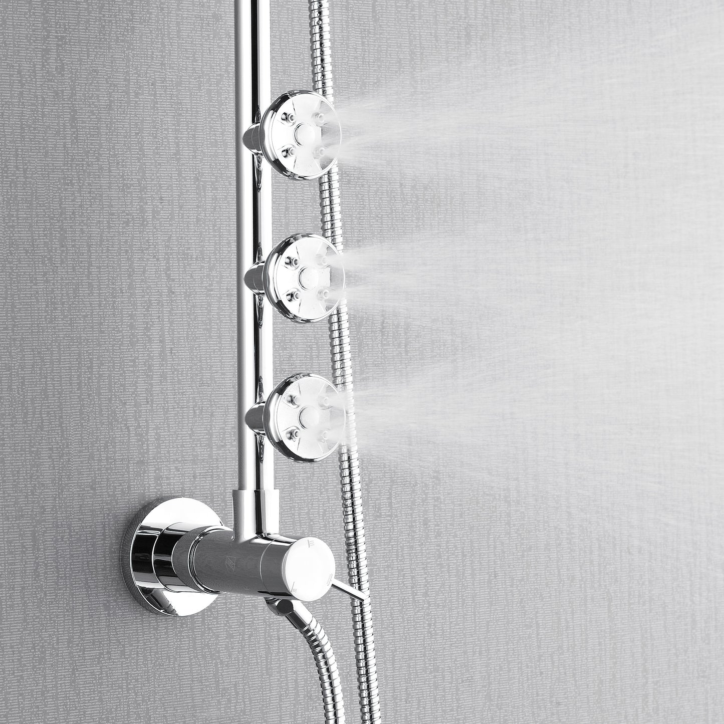 Forno Acqua AcquaSPA Retrofit Shower, Overhead Rainfall Shower, Handheld Shower Head, Body Jets, 6 Way Diverter, Polished Stainless Steel Finish, 2.5 GPM Flow Rate