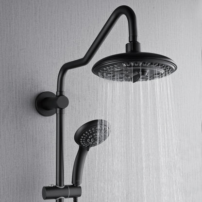 Forno Acqua AcquaSPA Retrofit Shower, Overhead Rainfall, 8 Inch Shower Head, Handheld Shower Head, Body Jets, 6 Way Diverter, Matte Black Finish, 1.8 GPM Flow Rate