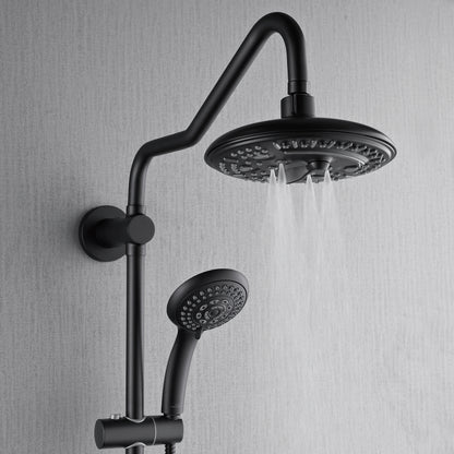 Forno Acqua AcquaSPA Retrofit Shower, Overhead Rainfall, 8 Inch Shower Head, Handheld Shower Head, Body Jets, 6 Way Diverter, Matte Black Finish, 1.8 GPM Flow Rate