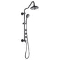 Forno Acqua AcquaSPA Retrofit Shower, Overhead Rainfall, 8 Inch Shower Head, Handheld Shower Head, Body Jets, 6 Way Diverter, Matte Black Finish, 1.8 GPM Flow Rate