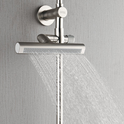 Forno Acqua AcquaFALL Shower, Brushed Nickel Finish, Overhead Rainfall Shower, Handheld Shower Head, Body Jets, 2.5 GPM Flow Rate