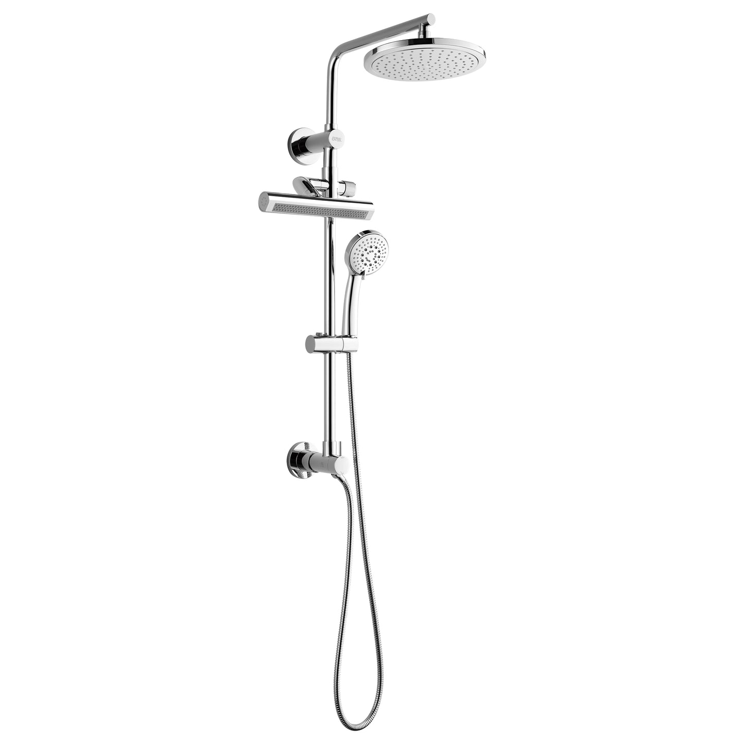 Forno Acqua AcquaFALL Shower, Polished Stainless Steel Finish, Overhead Rainfall Shower, Handheld Shower Head, Body Jets, 1.8 GPM Flow Rate