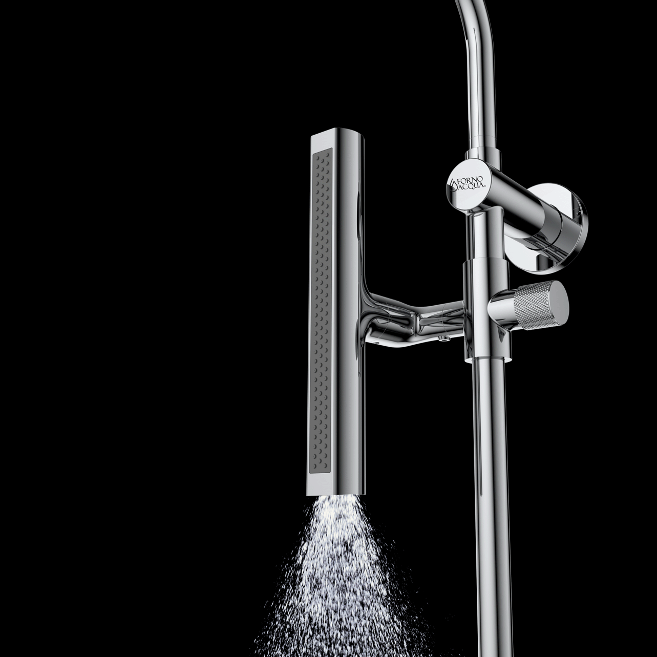 Forno Acqua AcquaFALL Shower, Polished Stainless Steel Finish, Overhead Rainfall Shower, Handheld Shower Head, Body Jets, 1.8 GPM Flow Rate