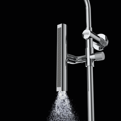 Forno Acqua AcquaFALL Shower, Polished Stainless Steel Finish, Overhead Rainfall Shower, Handheld Shower Head, Body Jets, 1.8 GPM Flow Rate