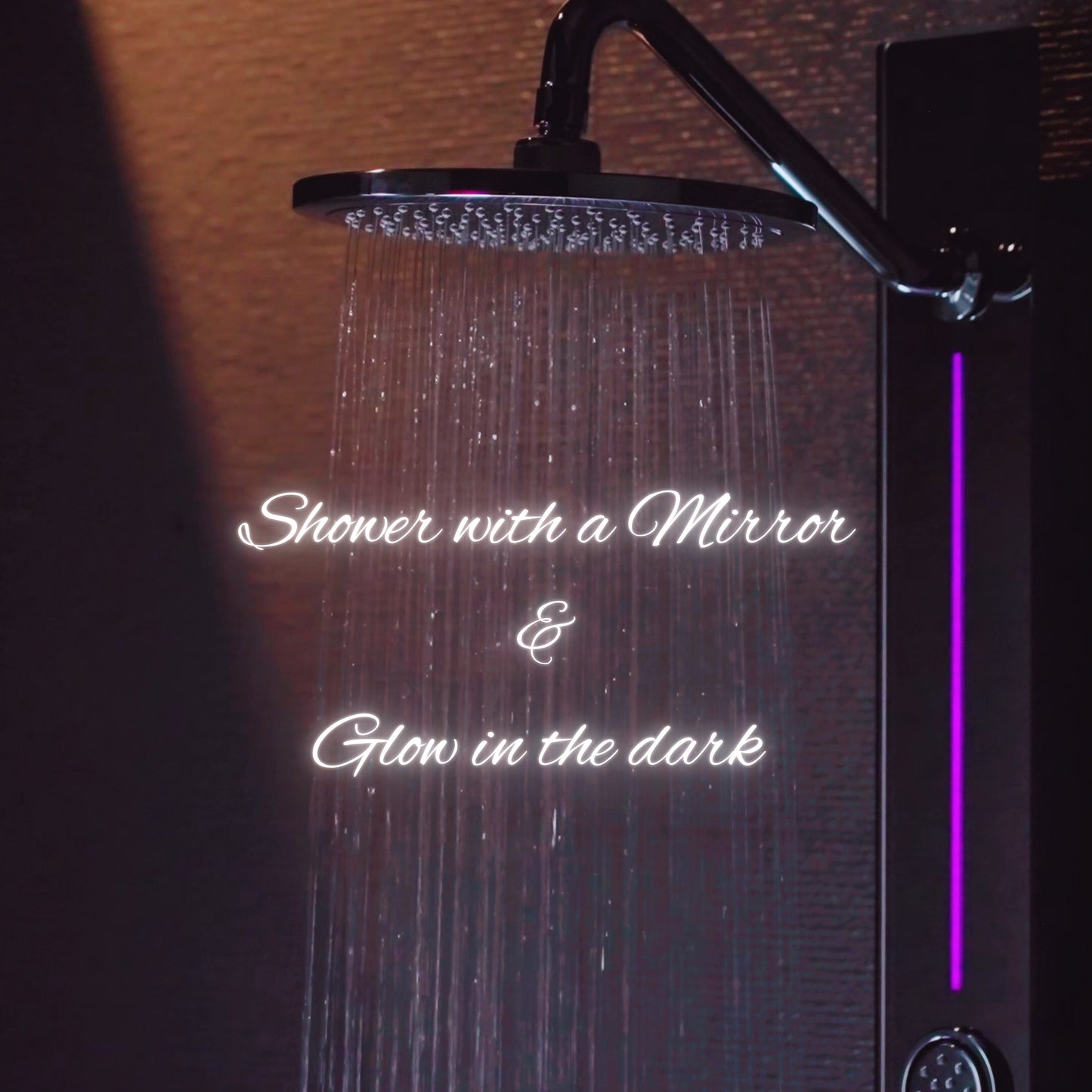 Forno Acqua AcquaSPA Shower Panel with SensoTEMP, Mirrored Stainless Steel Finish, Overhead Rainfall Shower, Handheld Shower Head, Body Jets, 2.5 GPM Flow Rate