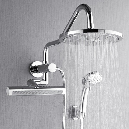 Forno Acqua AcquaFALL Mini Shower Head, Polished Stainless Steel Finish, Overhead Rainfall Shower, 7 Way Diverter, Handheld Shower Head, Body Jets, 2.5 GPM Flow Rate