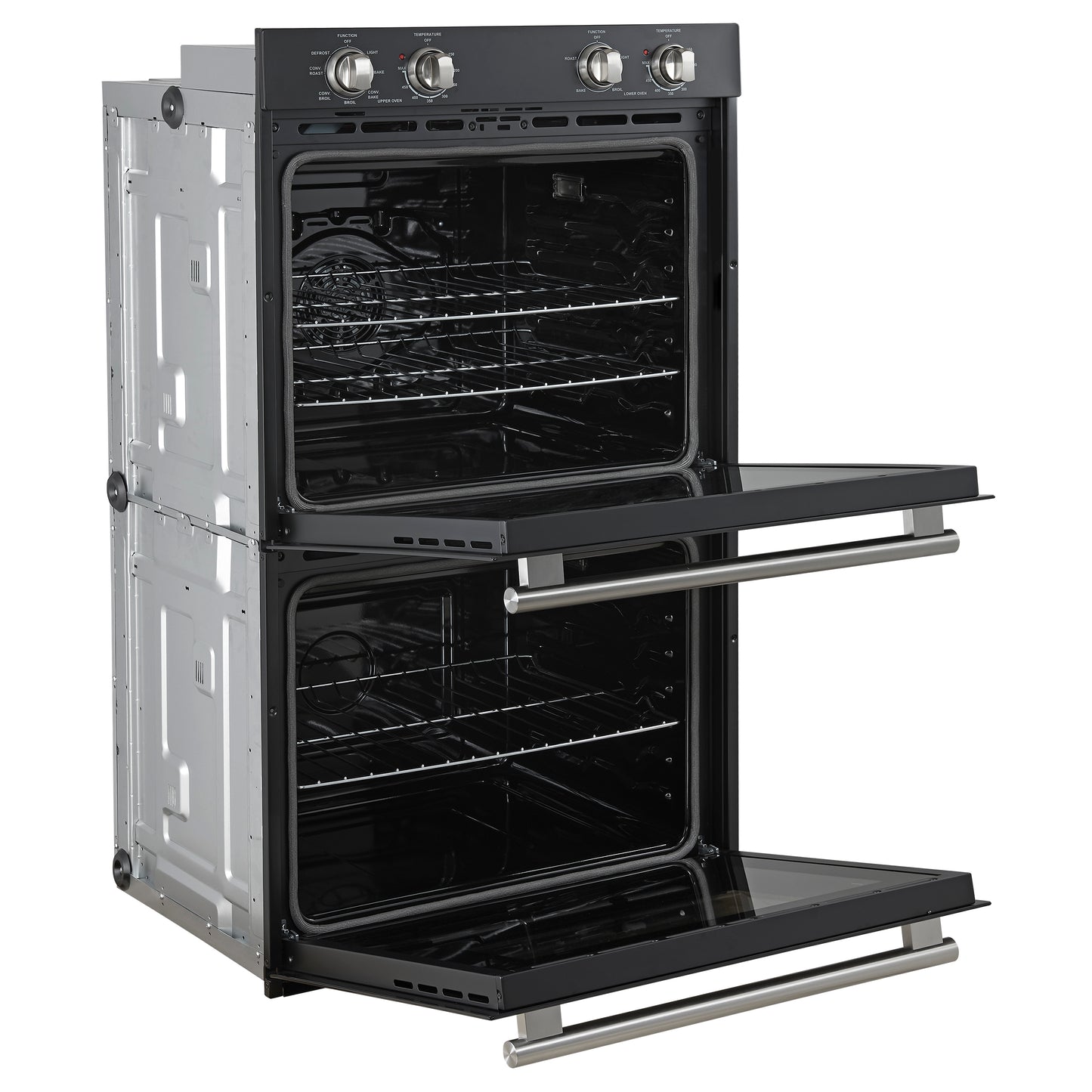 Forno Vomero 30-Inch Double Wall Oven, Black, 10 cu.ft Total Capacity, 7100W Convection, Mechanical Controls, Manuel Steam Clean