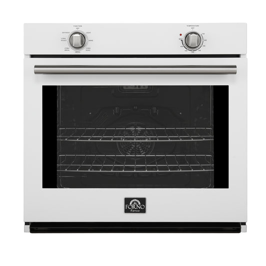 Forno Vomero 30-Inch Wall Oven, White, 5 cu.ft Capacity, 3550 Watts Convection, Mechanical Controls, Manuel Steam Clean