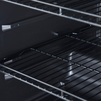 Forno Frescolino 24 Inch Beverage Cooler, Black with Antique Brass Handles, with LED Lighting, Triple Glass Door, 188 Can Capacity, Built-In or Freestanding