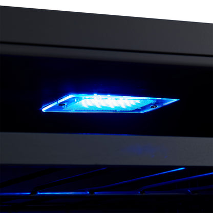 Forno Bacchino 24 Inch Wine Cooler, Stainless Steel, with LED Lighting, Triple Glass Door, 51 Bottle Capacity, Built-In or Freestanding