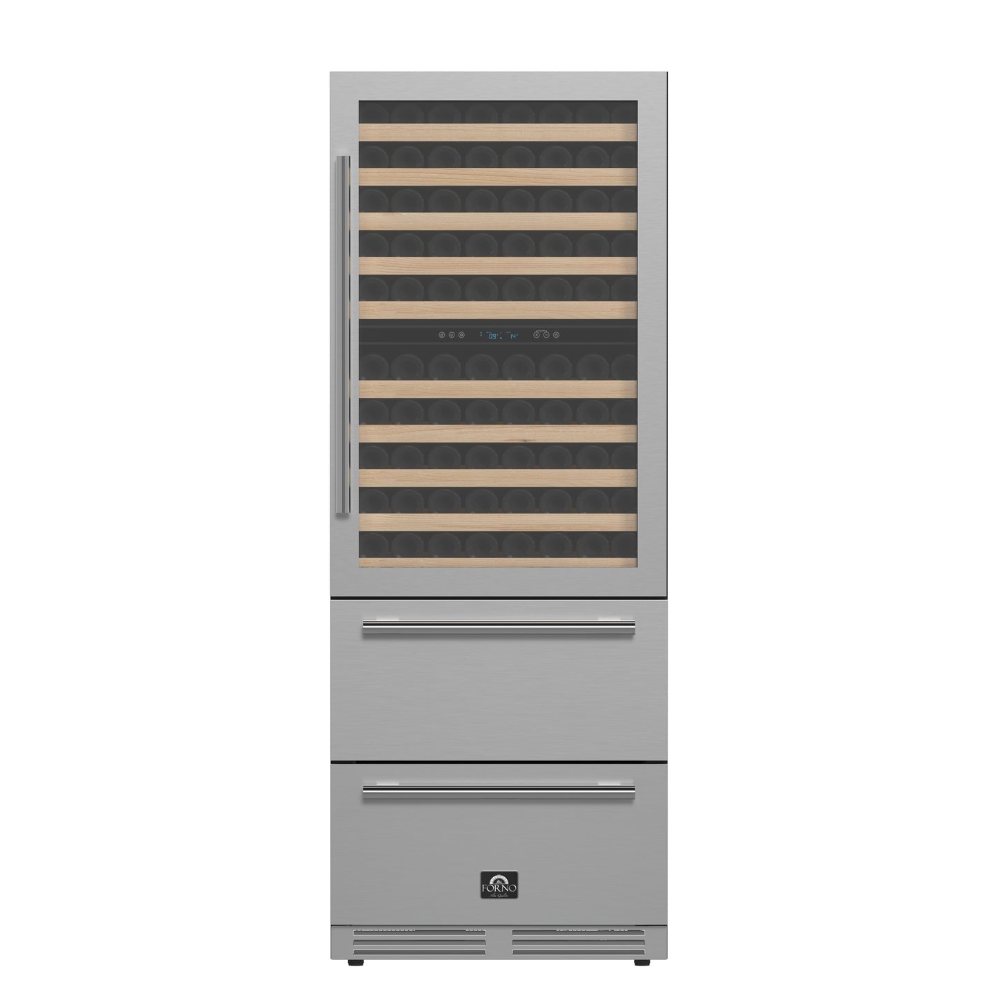 Forno Celano 30-Inch Dual Zone Wine Cooler and Beverage Cooler, 21.3 cu.ft, Stainless Steel
